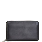 ロエベ アナグラム 長財布 ブラック レザー レディース LOEWE 【中古】